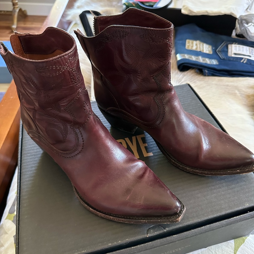 Weathered Frye Western Style Booties | Size 9